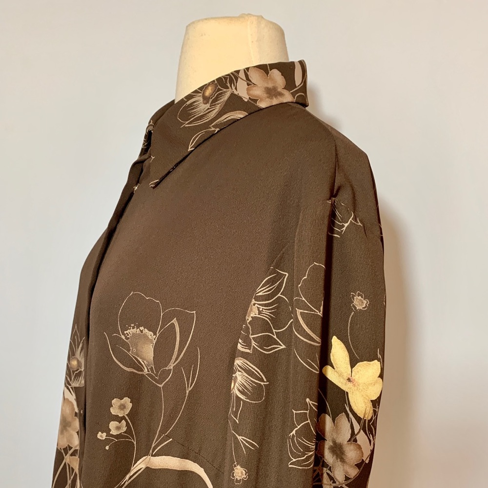 Vintage 1970's Brown Floral Blouse - Picture 5 of 12
